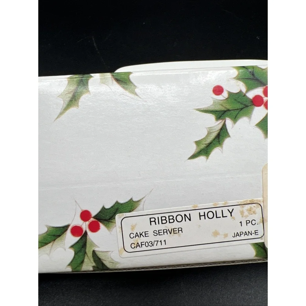 Mikasa Bone China Ribbon Holly Pie Cake Server Cutter Spatula Christmas Bows